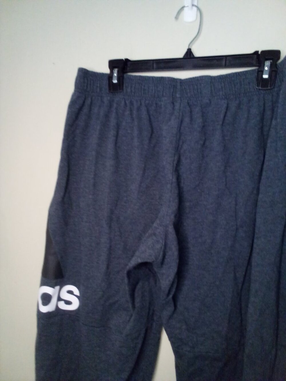 Adidas Jogger Pants Men XL Spellout Logo Elastic Gray - Picture 11 of 14